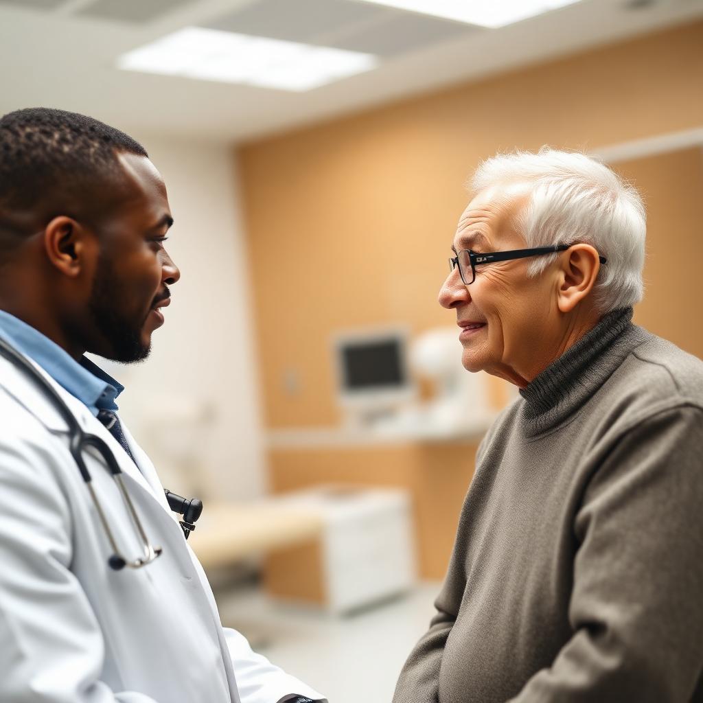Doctor consulting with patient at Ohize Medical Centre